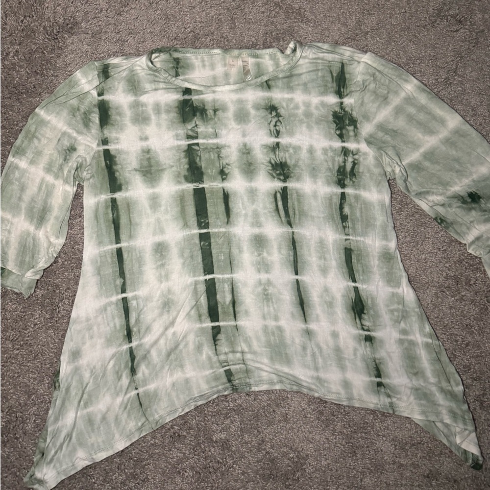 Green Tie-Dye Women's Top